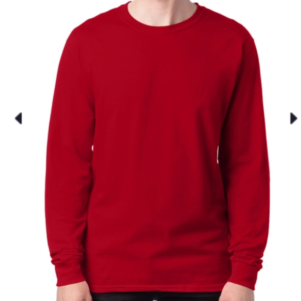 Hanes Men's Red X-temp Long Sleeve Shirt Sz Lg